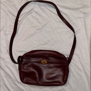Vintage 70s/80s Christian Dior Red Leather Crossbody CD Logo Made in France